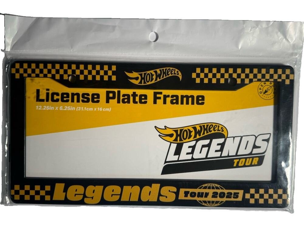 2025 Hot Wheels Legends Tour License Plate Frame black full-size NEW SEALED!!